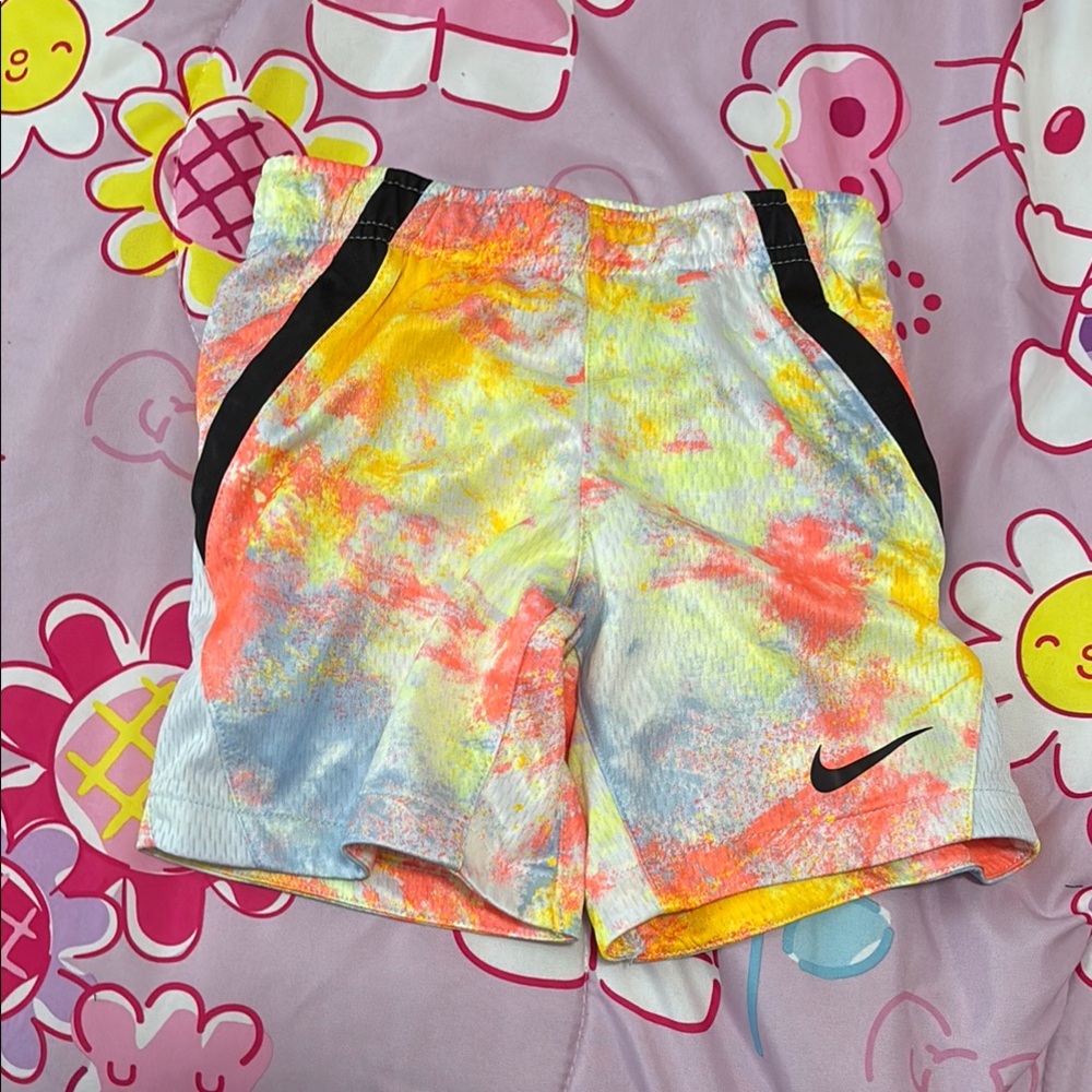 Nike Orange Yellow Tie-Dye Shorts